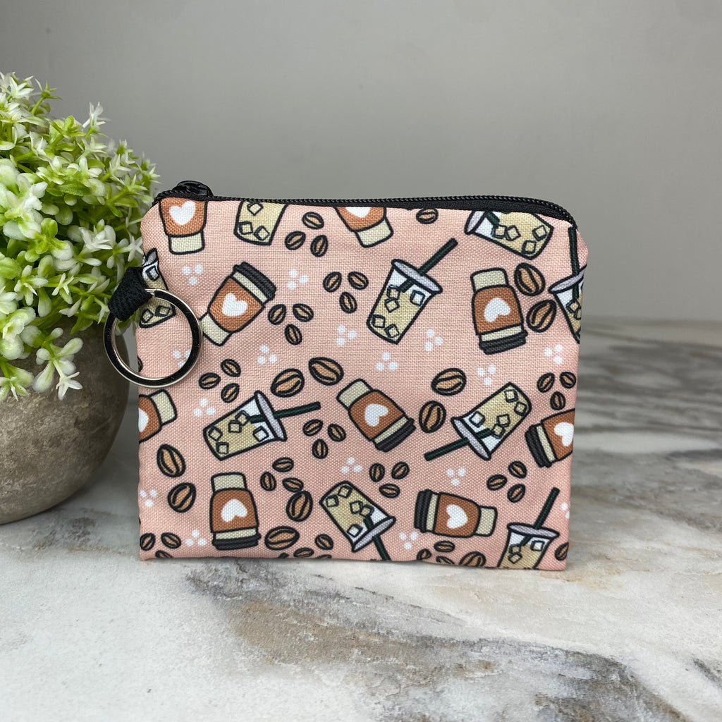 Mini Pouch - Coffee Iced Coffee Hearts