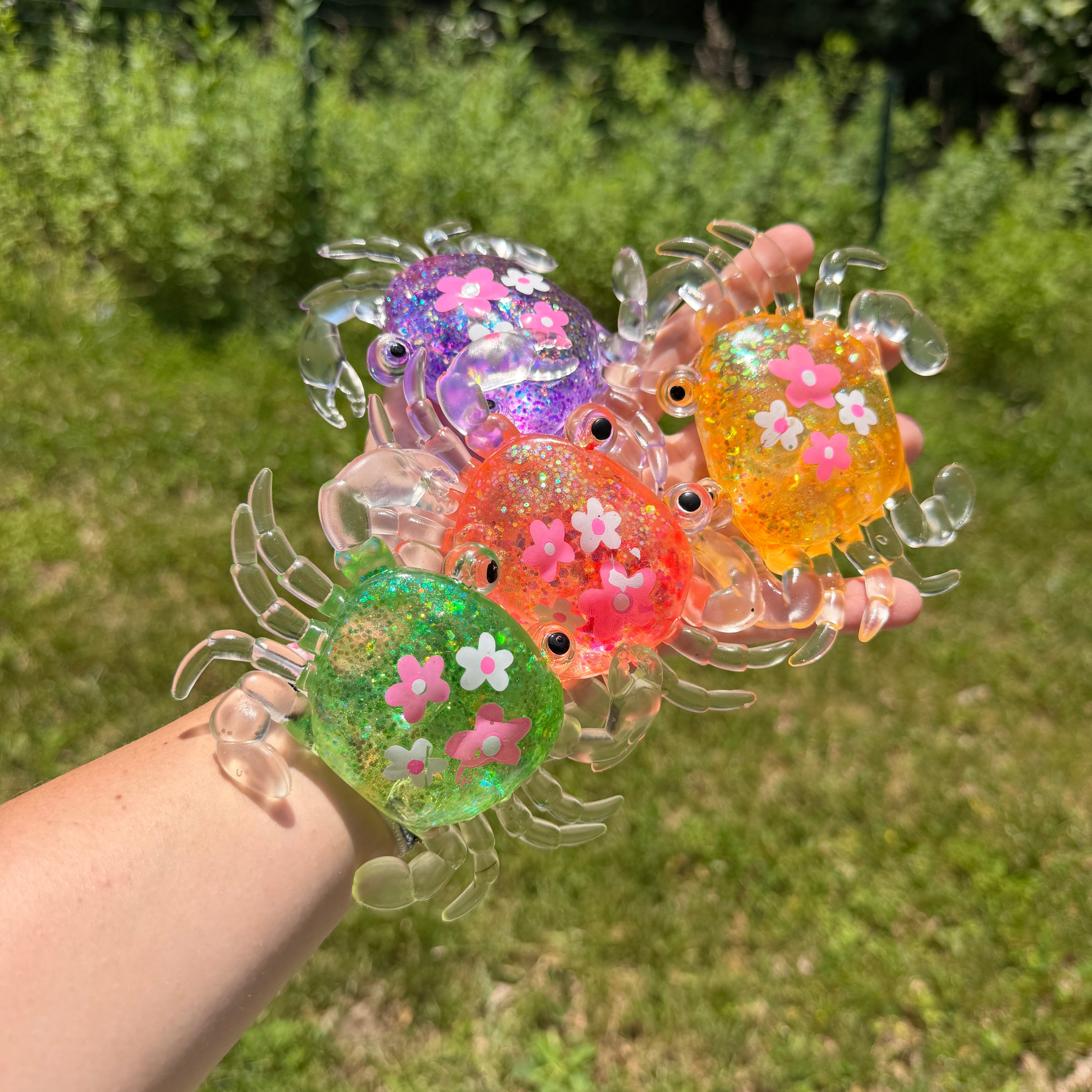 Squishy Toy - Glitter Crab + Flowers