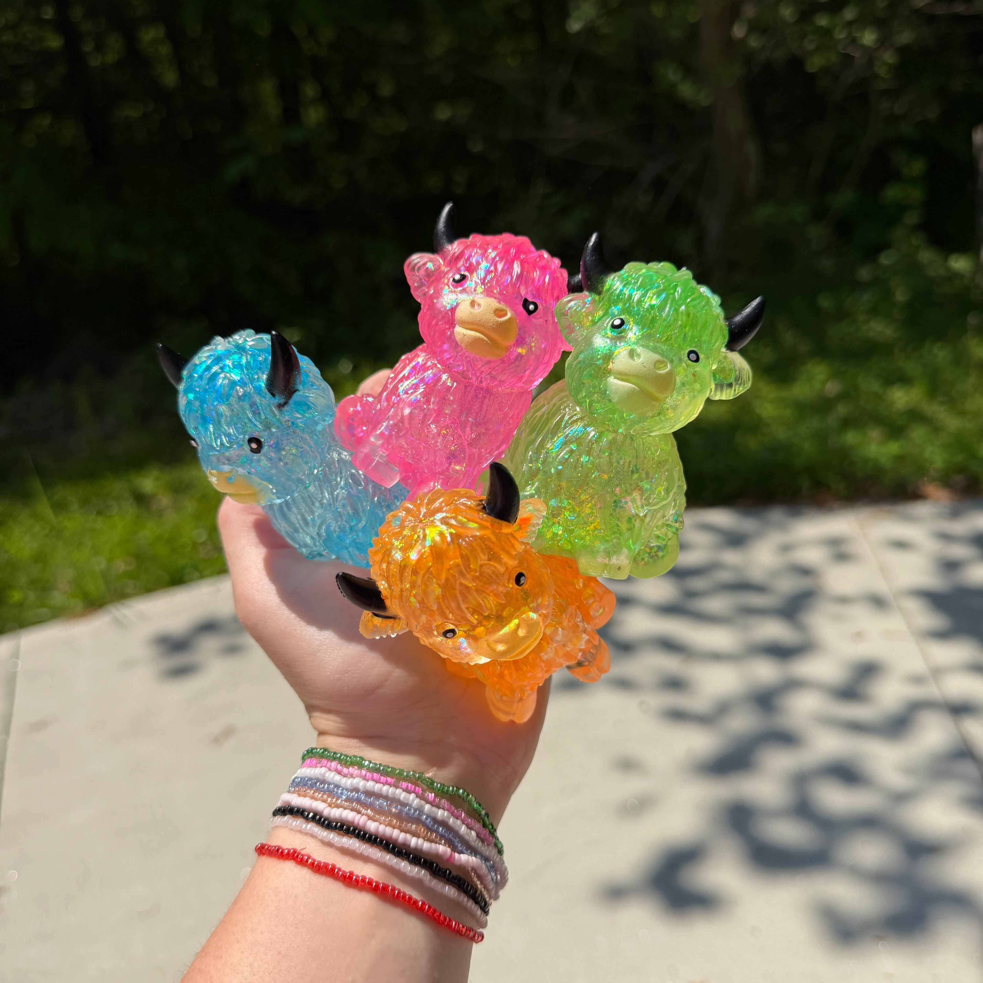 Squishy Toy - Glitter Highland Cow