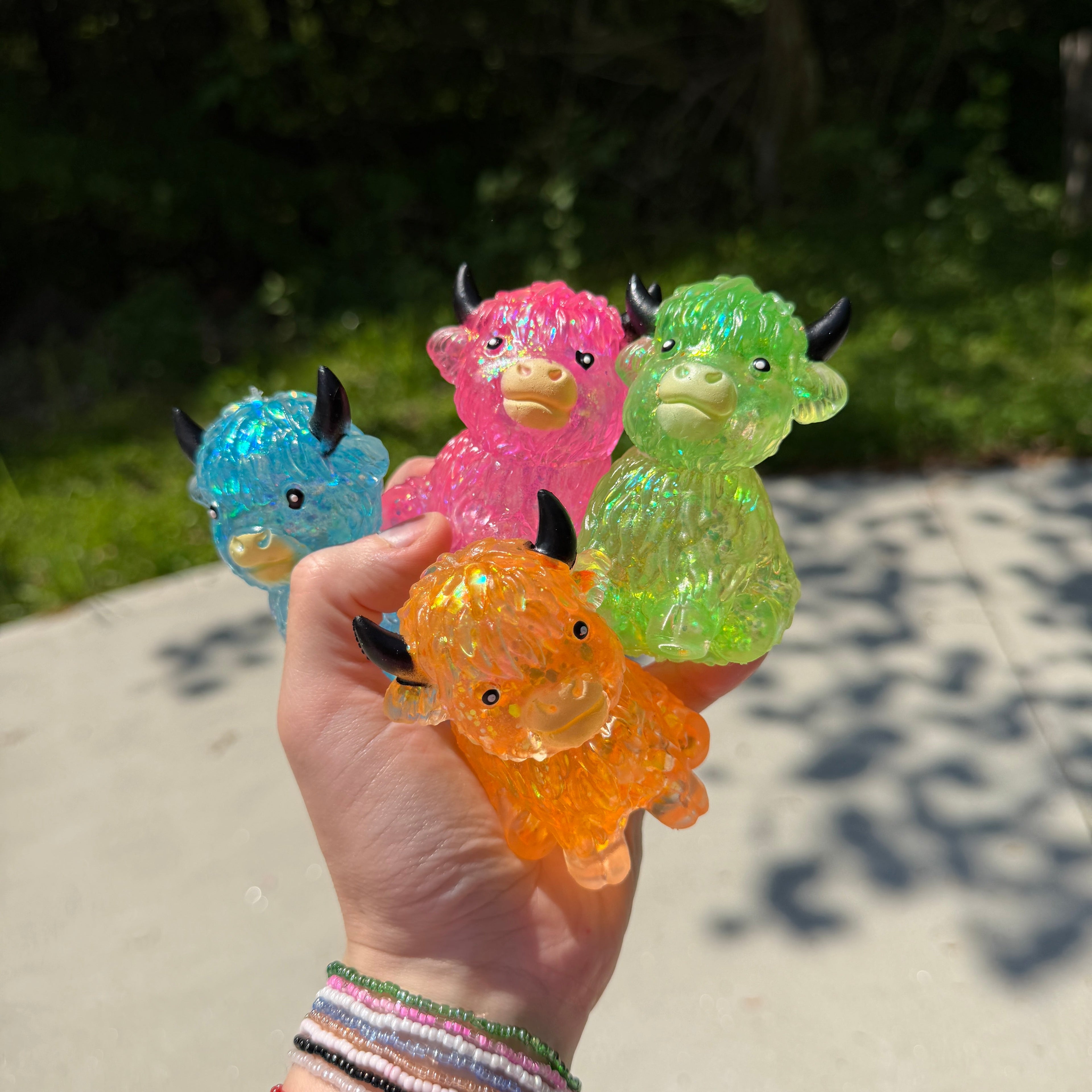 Squishy Toy - Glitter Highland Cow